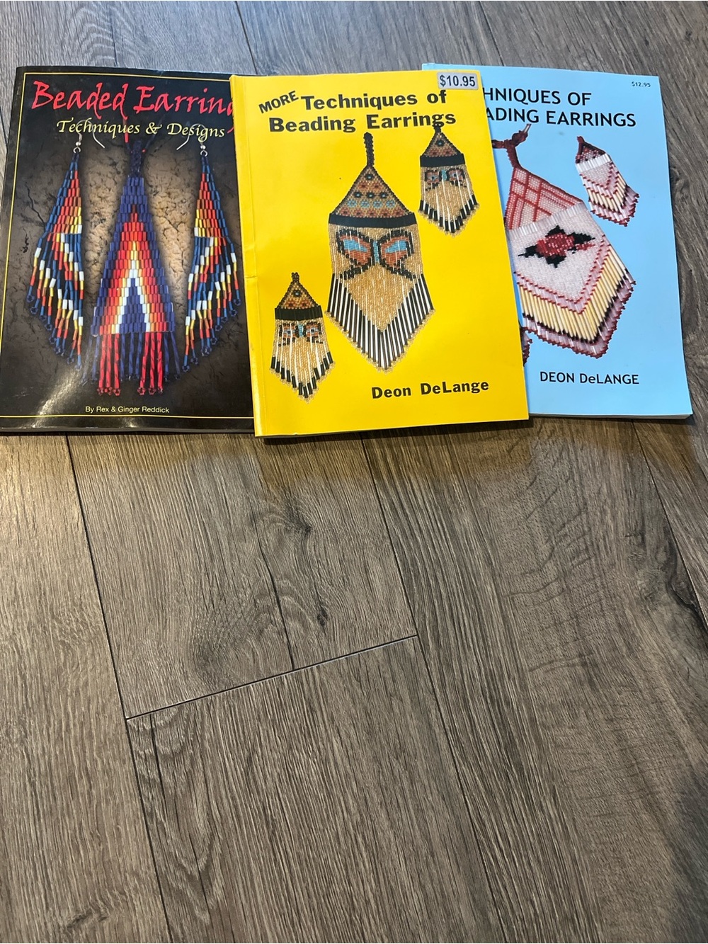 Beaded Earrings Techniques Book Set - Yellow/Blue/Cream Covers -